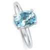 Pompeii3 1 1/2Ct Oval Blue Topaz Solitaire Anniversary Ring 10k Gold - 4 of 4