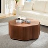 35.43" MDF Petal-Shaped Round Coffee Table with Hidden Drawer and No Assembly Required - 4 of 4