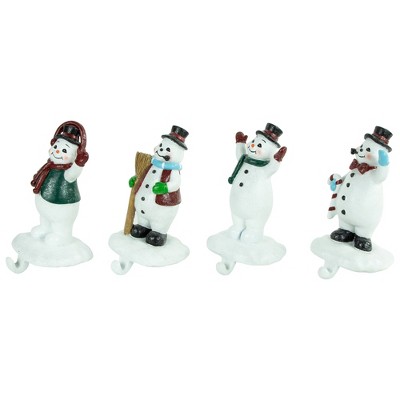 Winter Glitter Snowman Christmas Stocking Holders Set of 4
