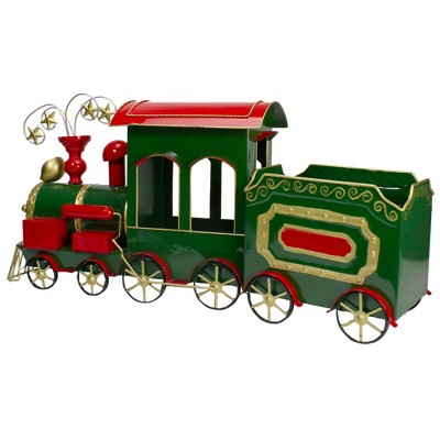 Northlight 34" Green, Red and Gold Metal Train Figurine Tabletop Christmas Decoration