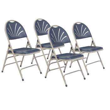 Set of 4 Deluxe Fan Back with Triple Brace Folding Chairs - Hampden Furnishings