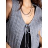 Jess by Meiko Women's Lightweight Cable Knit Tie Vest - 2 of 4