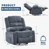 360° Swivel Recliner Chair for Adult, Linen Rocker Chair with 3 Positions/2 Side Pockets/Cup Holders, Manual Nursery Glider Rocking Chair - 2 of 4