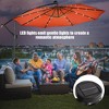 Costway 10' Hanging Solar LED Umbrella Patio Sun Shade Offset Market W/Base Orange - 4 of 4