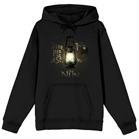 The Nun Sister Please This Way Long Sleeve Women's Black Hooded ...