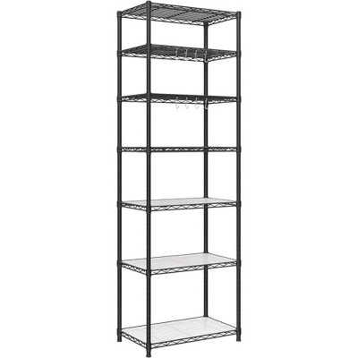 SONGMICS Garage Shelving, Wire Shelving Unit, Kitchen Storage Rack with Adjustable Shelves, for Living Room, Garage, Black