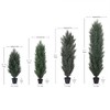 Angel Sar 2 Pack Realistic Artificial Topiary Cedar Trees Outdoor with UV Protection, Artificial Trees for Home Decor Indoor with Long Life - 4 of 4