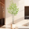 Artificial Ficus Tree,Simulated Ficus Tree with Natural Trunk,Silk Ficus Leaves Artificial Trees for Living Room Bedroom Office Balcony Corner Decor - 4 of 4