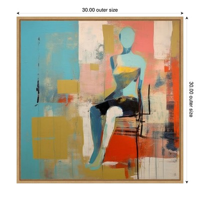 Amanti Art Conceptual Abstract Figurative by Irena Orlov Canvas Wall Art Print Framed 30 x 30