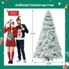 SEVOBAL 7.5FT Pre-lit Artificial Christmas Tree Snowy Prelighted Artificial Hinged Spruce Xmas Tree with Branch Tips Festival, White, - 3 of 4