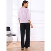 INSPIRE CHIC Women's Satin Dressy 3/4 Sleeve Boat Neck Work Blouse - 3 of 4