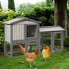 Costway 58'' Wooden Rabbit Hutch Large Chicken Coop Weatherproof Indoor Outdoor Use Gray - 4 of 4