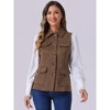 INSPIRE CHIC Women's Buttoned Sleeveless Faux Suede Utility Vest with Cargo Pocket - 2 of 4
