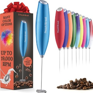 Handheld Milk Frother, Mini Foamer, Battery Operated Stainless Steel Drink Mixer for Coffee, Lattes, Cappuccino, Matcha, Chocolate - 1 of 4