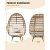 360°Swivel Egg Chair, Patio Rotating Rattan Egg Basket Chair with Steel Frame and 4 Cushions, Heavy-Duty Wicker Chair for Porch, Backyard - 3 of 4