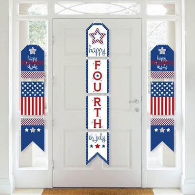 Big Dot of Happiness 4th of July - Hanging Vertical Paper Door Banners - Independence Day Wall Decoration Kit - Indoor Door Decor