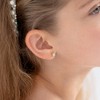 Girls' Clear 4 Prong CZ Solitaire Screw Back 14k Gold Earrings - In Season Jewelry - 3 of 4