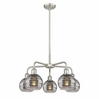 Rochester - 5 Light Stem Hung Chandelier In Industrial Style-13.38 Inches Tall and 23.88 Inches Wide