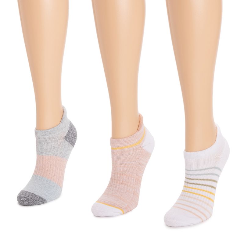 MUK LUKS Womens 3 Pack Nylon Compression Ankle Socks, 1 of 7