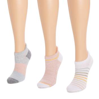 MUK LUKS Womens 3 Pack Nylon Compression Ankle Socks