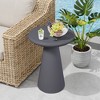 UPHA 16-Inch Round Side Table – Magnesium Oxide Mushroom Shape End Table for Indoor & Outdoor Use - 2 of 4