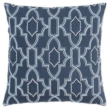 20"x20 Oversize Geometric Square Throw Pillow Cover Blue - Rizzy Home
