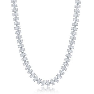 Links of Italy Sterling Silver, 6mm Barrel CZ Chain - Rhodium Plated - Available Sizes: 9  , 20  , 22  , 24  Inches - 1 of 3