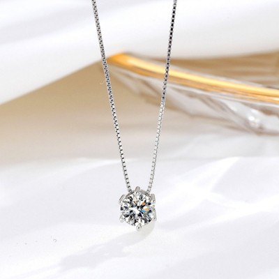 BEAFUP 925 Sterling Silver Round  Pendant Necklace | Adjustable Clavicle Chain for Daily & Formal Wear - Women’s Elegant Gift