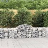 vidaXL Gabion Basket Silver Galvanized Iron - 78.7" x 19.7" x 23.6"/31.5" - 2 of 4