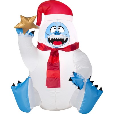 Rudolph the Red Nosed Reindeer Airblown Inflatable Sitting Bumble Holding Star Rudolph, 3 ft Tall