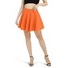 Women's Basic Stretch Flared Skater Skirt - Versatile Casual Mini Skirt for Effortless Style Orange Orange Medium - 3 of 4