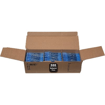 BIC Round Stic Xtra Life Ballpoint Pen Medium Point Blue Ink 500/Pack (GSM500E-BLU)