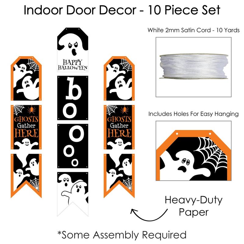 Big Dot of Happiness Spooky Ghost - Hanging Vertical Paper Door Banners - Halloween Party Wall Decoration Kit - Indoor Door Decor, 5 of 8