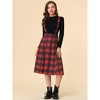 INSPIRE CHIC Women's Vintage Plaid A-Line Tartan Suspender Midi Skirt - 3 of 4