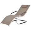 vidaXL Ergonomic Sun Lounger with Pillow, Durable Aluminum Frame and Textilene Fabric Seat, Weather and Corrosion Resistant, Easy to Assemble, Taupe. - 2 of 4
