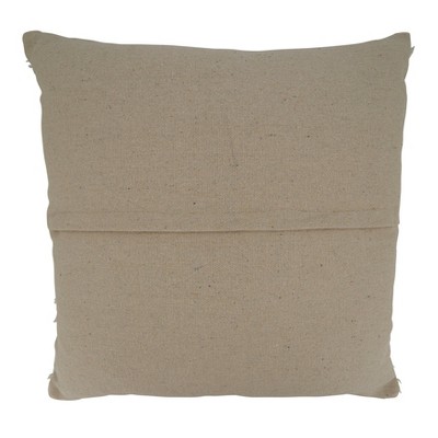 Ivory Tufted Cross Down Filled 20" Square Pillow