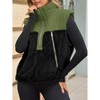 Imily Bela Women Winter Sleeveless Jacket Vest with Contrast Color Pockets Casual Outerwear - 2 of 4