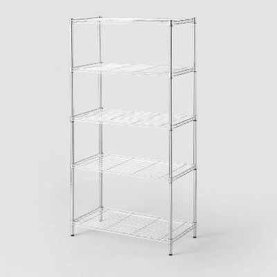 5 Tier Wide Wire Shelving Black - Brightroom™