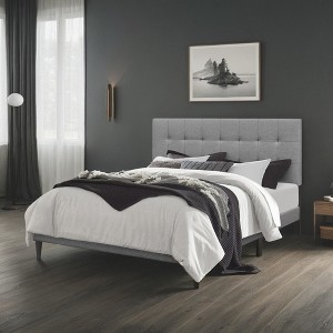 Home Design Evanston Tufted Upholstered Platform Bed, Minimalist Design - 1 of 4