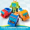 Joyfy 4Pcs Toy Cars for Toddler, Push & Go Transforming Robot Toy Cars, Construction Vehicles for Boys Girls, Kids Birthday Easter Party Favor Gifts - 2 of 4