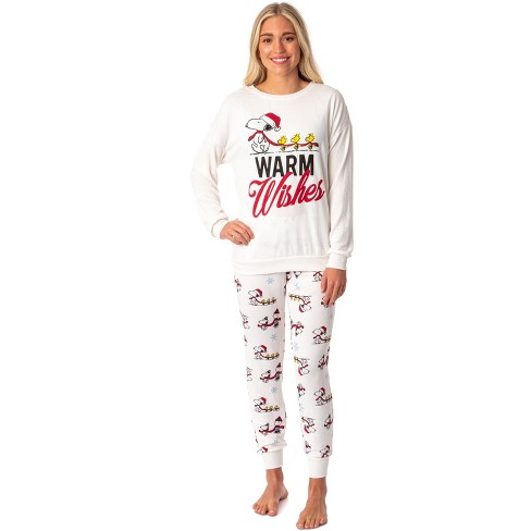 Peanuts Women's Snoopy And Woodstock Allover Print Smooth Fleece Pajama  Pants : Target