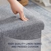 Ornavo Home Foldable Tufted Linen 43" Inch Long Bench Storage Ottoman - 3 of 4