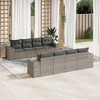vidaXL Patio Sofa Set with Cushions Outdoor Furniture 9 Piece Poly Rattan - Gray - 2 of 4