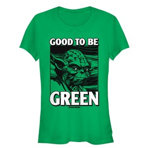 Juniors Womens Star Wars St. Patrick's Day Yoda Good to Be T-Shirt - 1 of 3