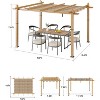 Garvee 10x10ft Outdoor Aluminum Pergola Blue UV Block Canopy, White Mesh Net, Gray Frame, Tool-Free Assembly, Blue Curtains - 3 of 4