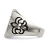 Black Bow Jewelry Men's 17mm Stainless Steel Fleur de Lis Cross Tapered Ring - 3 of 4
