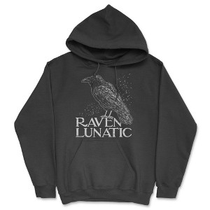 Raven Lunatic Adult Hoodie Funny Sarcastic Crow Lovers Graphic Novelty Hooded Sweatshirt - Crazy Dog Hoodie - 1 of 4