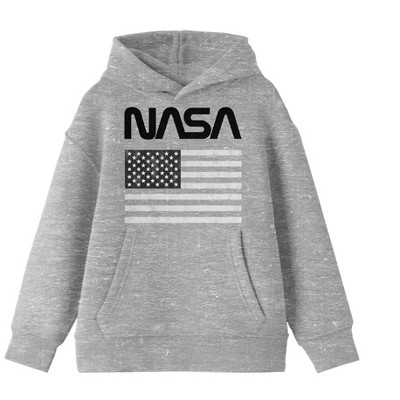 Nasa Logo And American Flag Boy's Athletic Heather Sweatshirt : Target