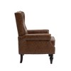 TIRAMISUBEST Wood Frame Armchair - A Modern Brown PU Accent and Lounge Chair with Sturdy Wood Legs, Perfect for Living Room and Bedroom - 4 of 4