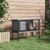 PawHut Rabbit Hutch Elevated Bunny Cage Small Animal Habitat with Metal Frame, No Leak Tray, Openable Asphalt Roof for Indoor/Outdoor - 2 of 4